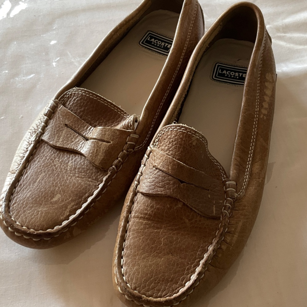 Lacoste Tan Leather Loafers